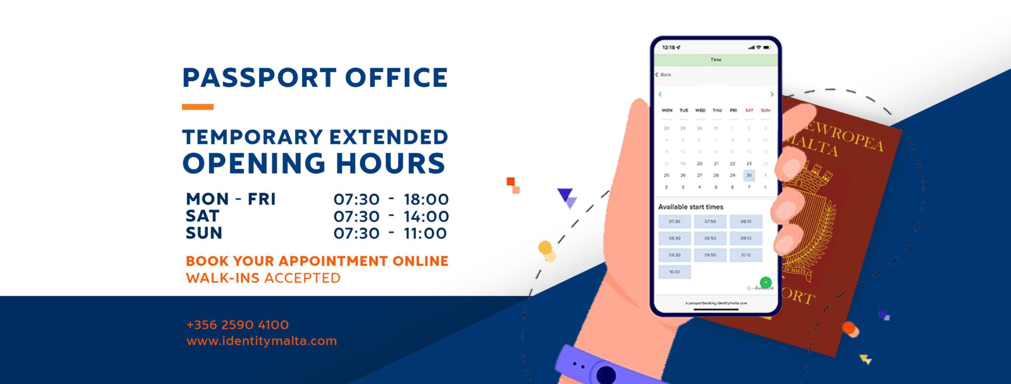 Identity Malta temporarily extends opening hours for passport office