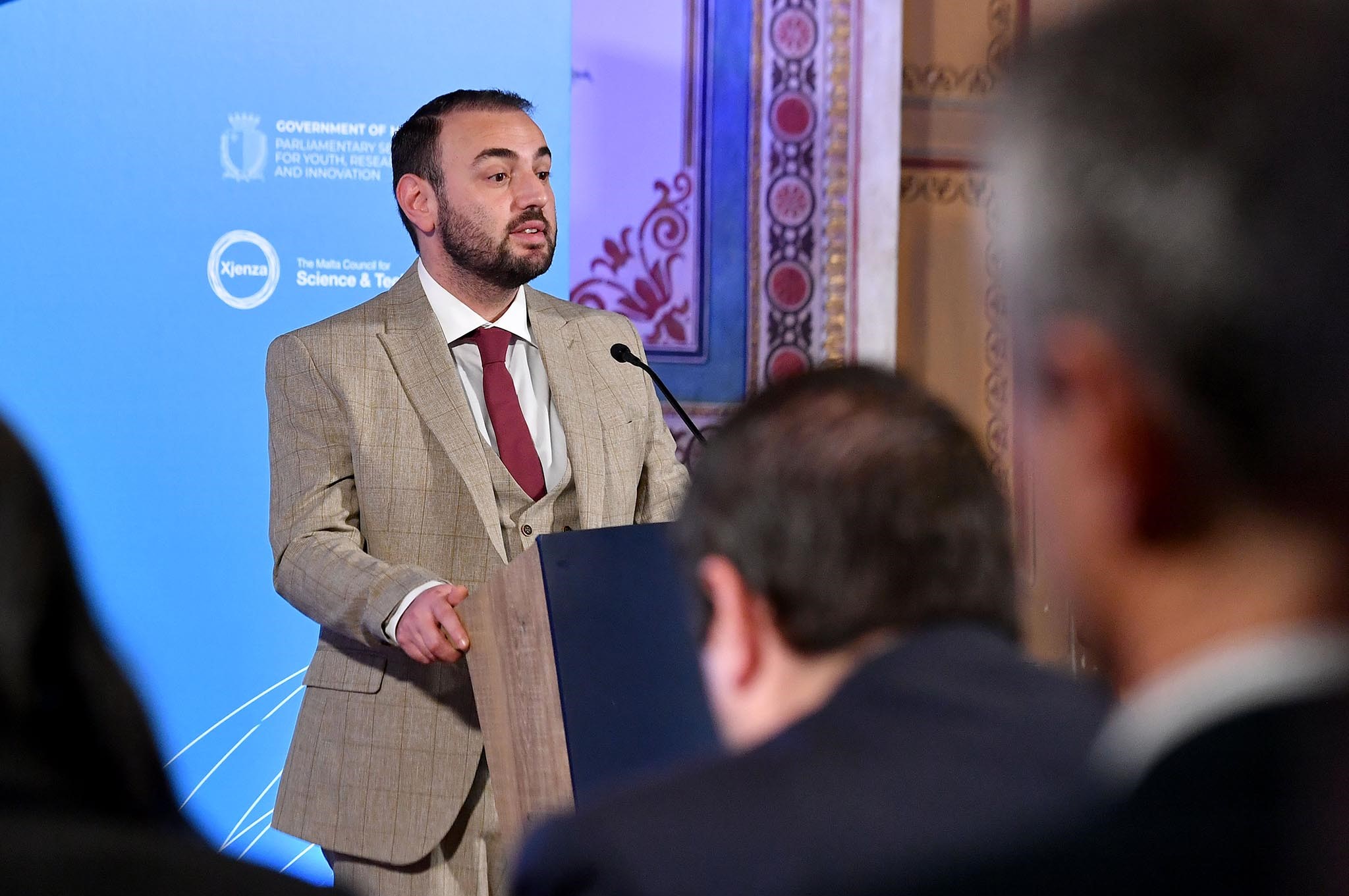 Parliamentary Secretary for Youth, Research and Innovation Keith Azzopardi Tanti launches a public consultation on the Research and Innovation Strategic Plan 2023-2027 Museum of Archaeology, Valletta